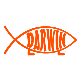 Darwin Fish Decal (Orange)